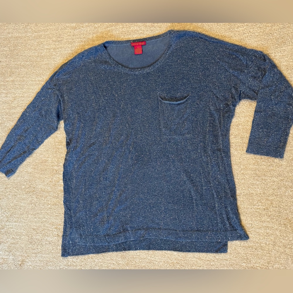 Sunny Leigh Metallic Sparkly Knit Top Size XL